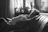 A peaceful scene of a parent and child practicing a calming breathing exercise together in a sunlit living room.