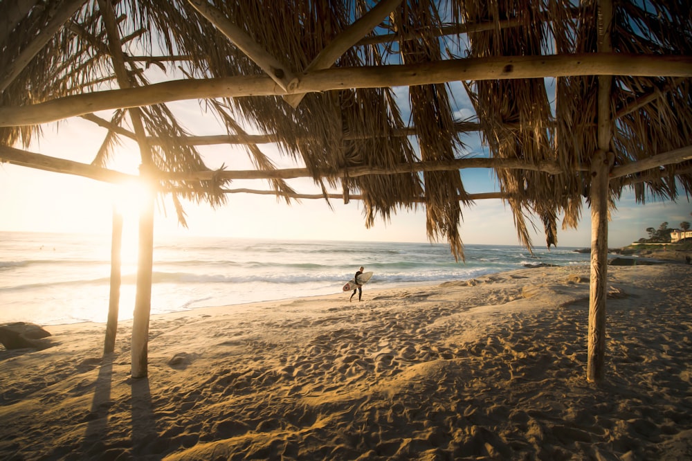 person walking on beach during daytime