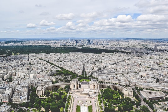 aerial photography of city in Trocadéro Gardens France