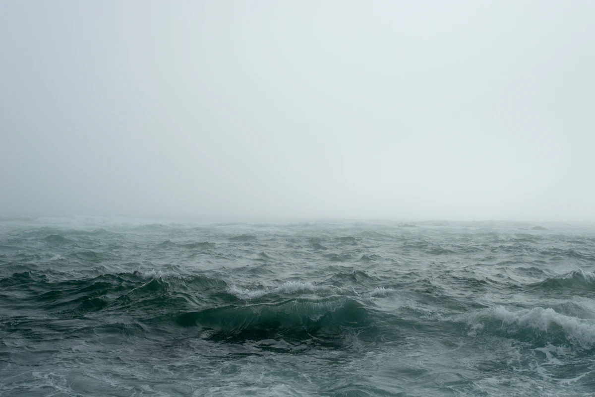 Rough waves crashing along a coastline