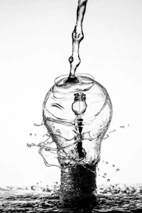 water dropping on light bulb