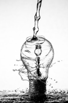 water dropping on light bulb