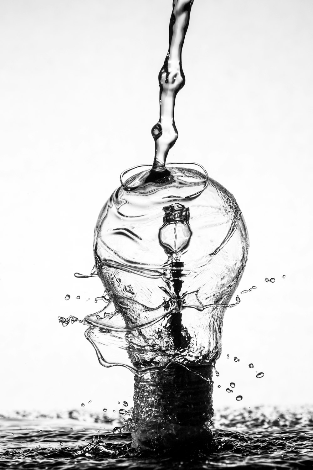 water dropping on light bulb