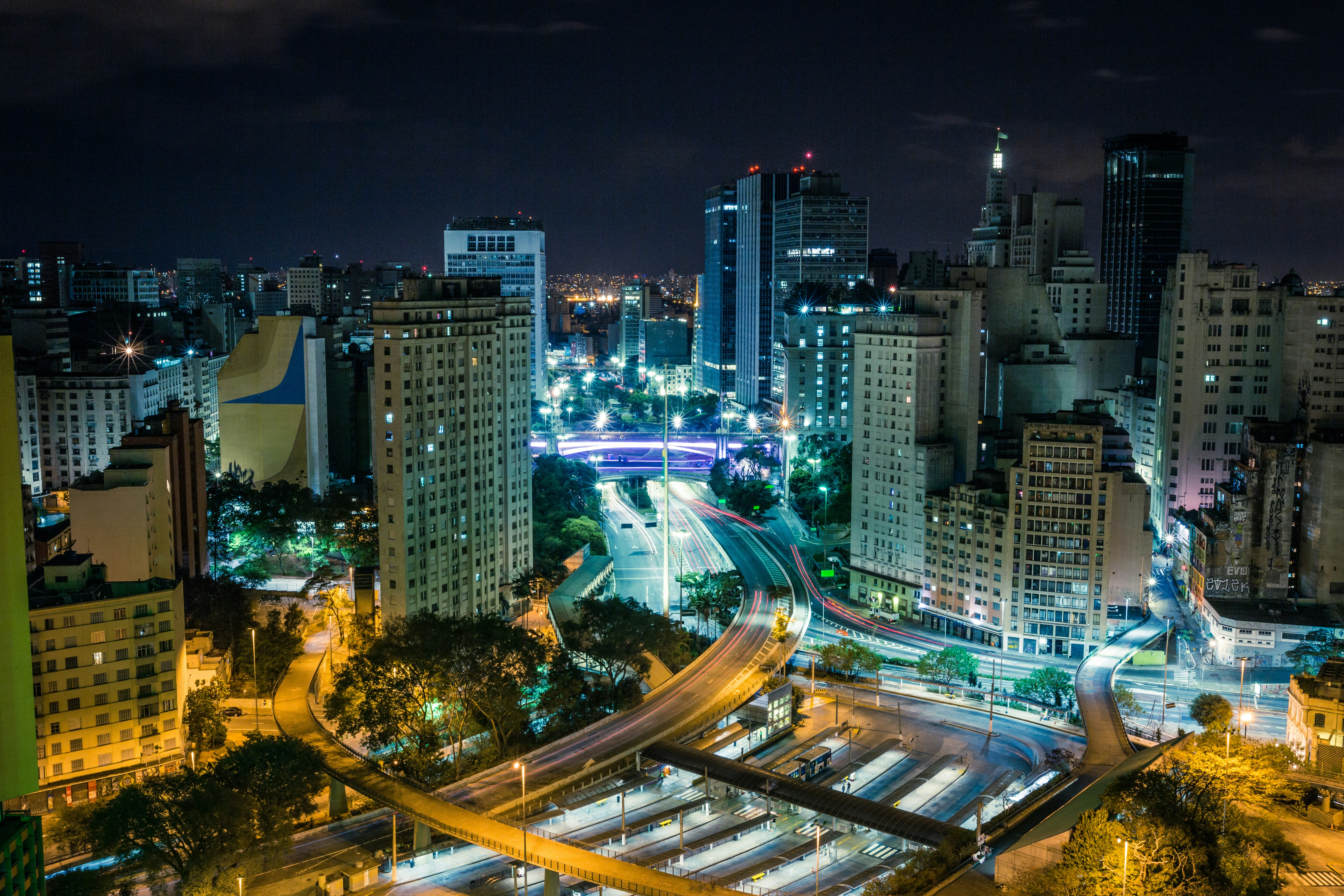 Night city traffic