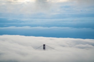 Golden Gate Bridge cover with white cloudy skies