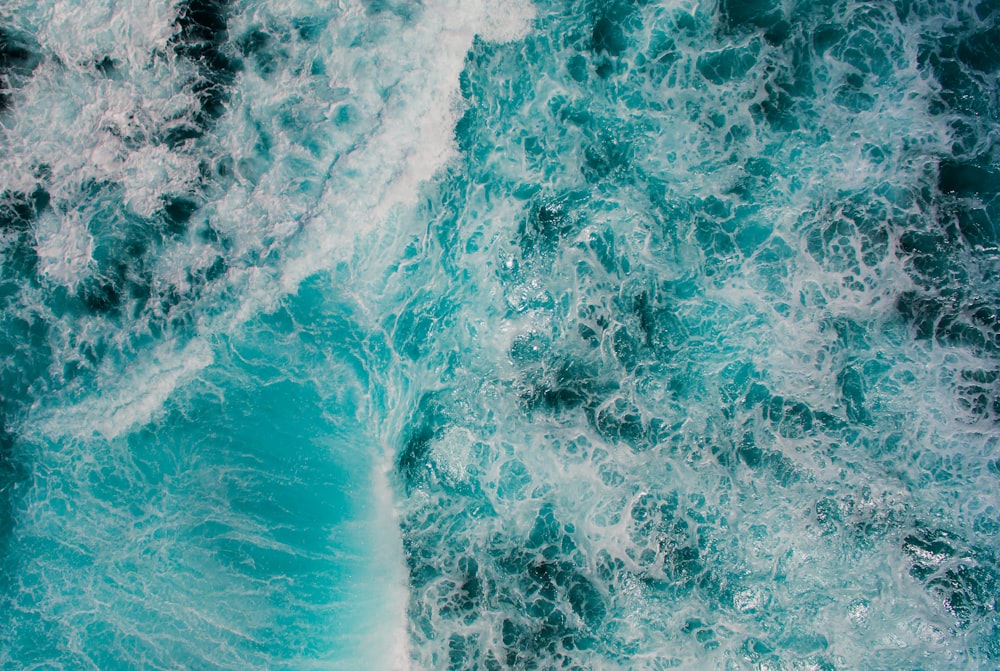 an aerial view of a body of water