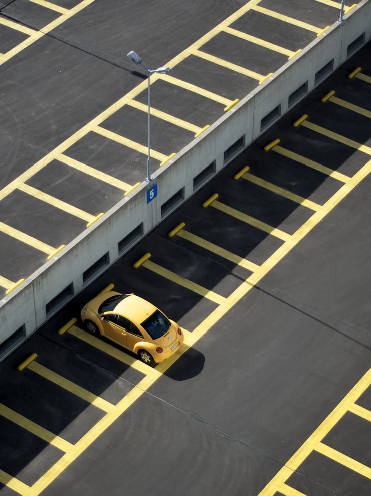 Parking garage with EV charging stations installed