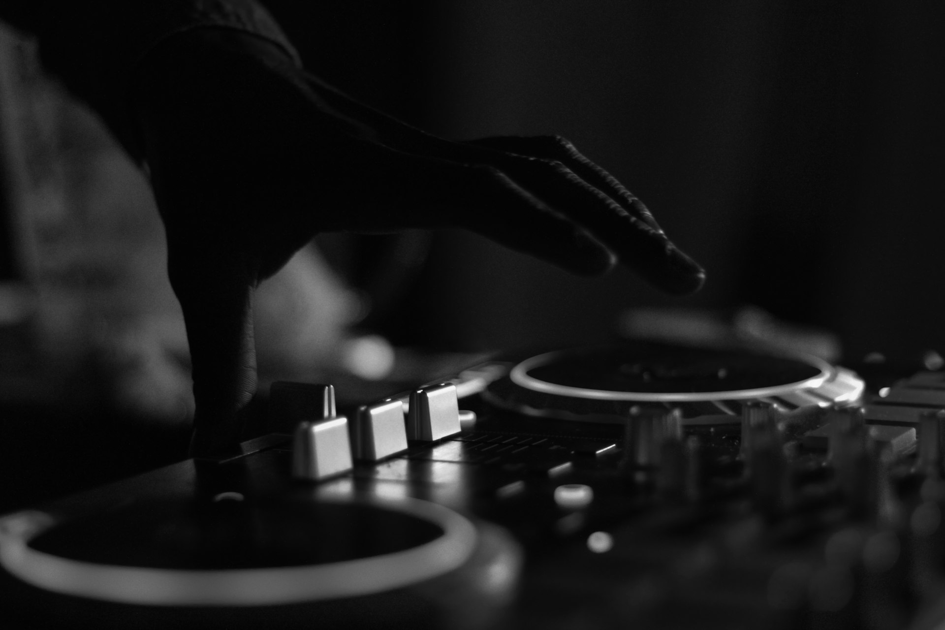 DJ with equipment