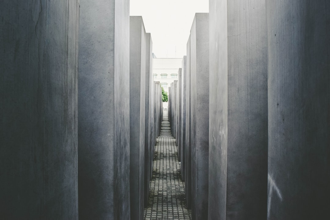 concrete hallway, Narrow architecture in Berlin
