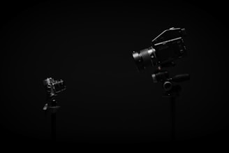 black and gray DSLR camera