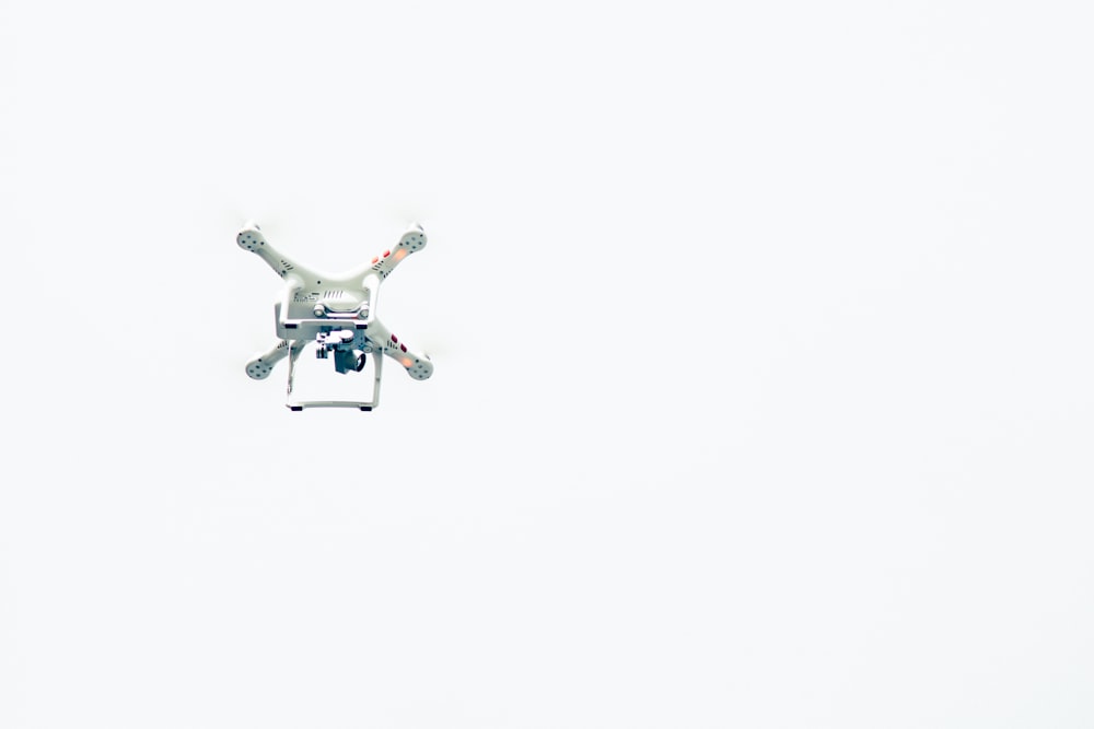 white quadcopter