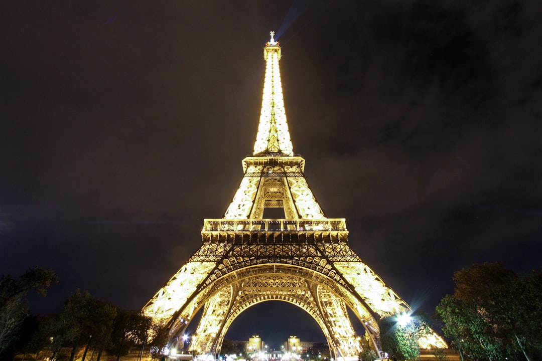 Staring at the Eiffel Tower.