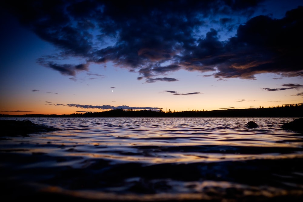 aerial photography of body of water during golden hour