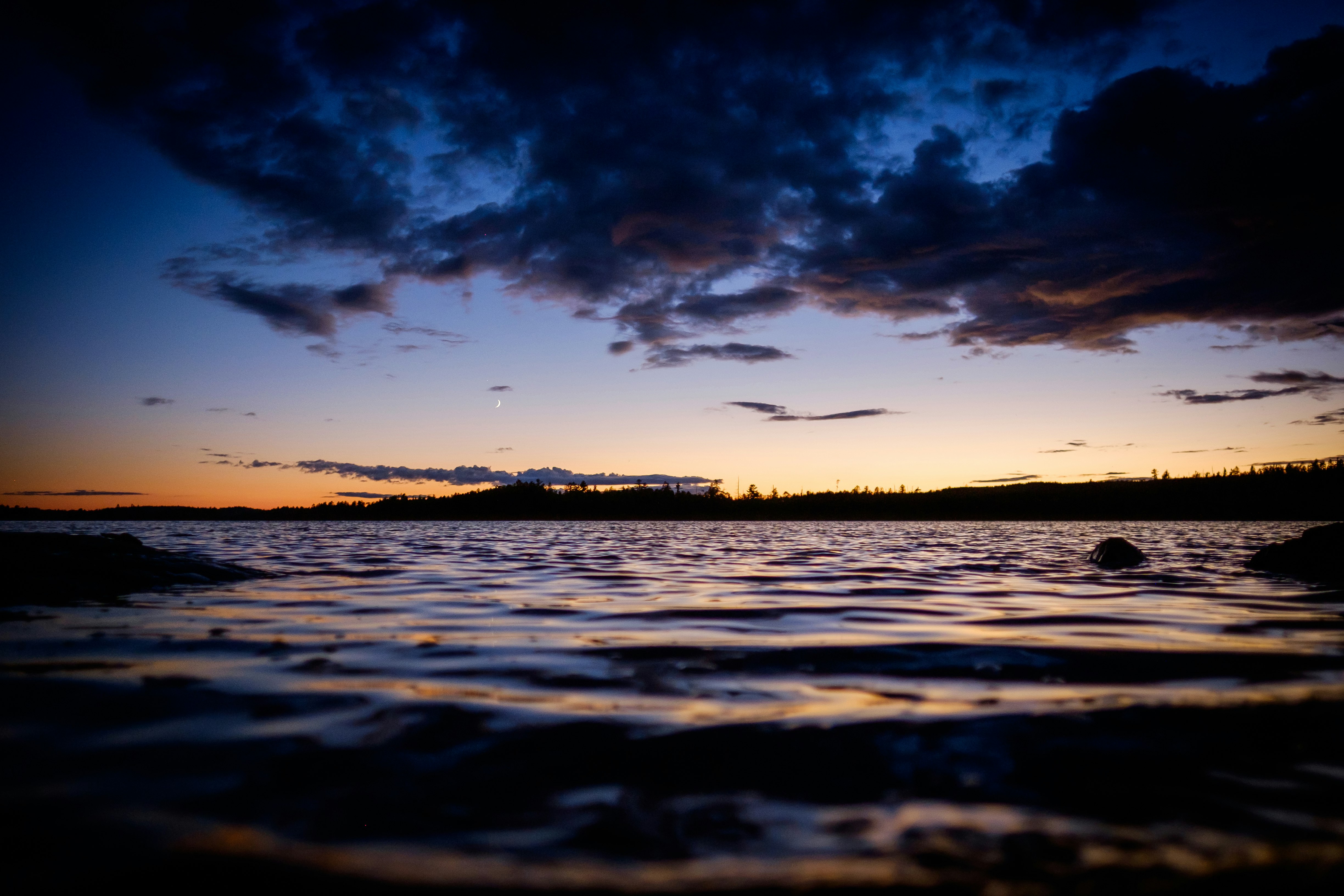 aerial photography of body of water during golden hour