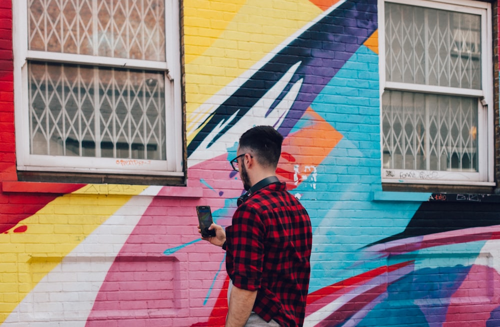 man holding phone