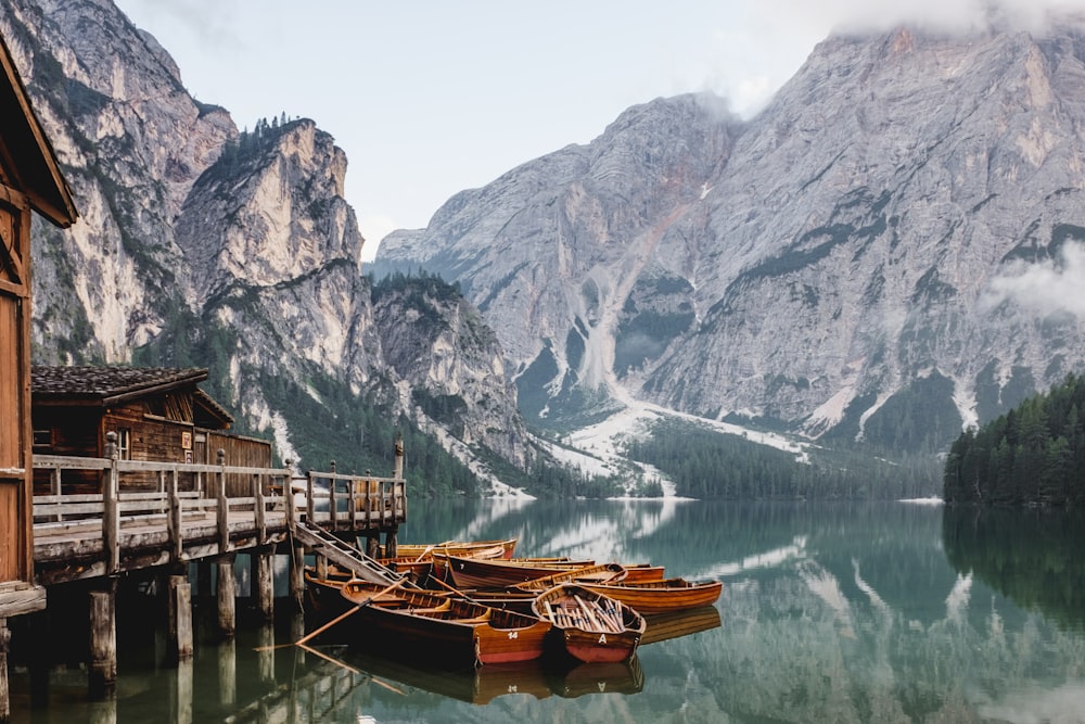 boat docked near house