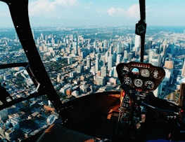 pilot taking photo of city