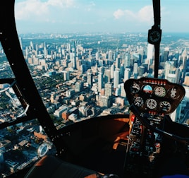 pilot taking photo of city