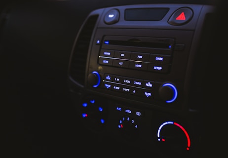 vehicle stereo turned on
