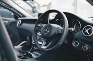 black Mercedes-Benz car interior