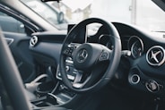 black Mercedes-Benz car interior