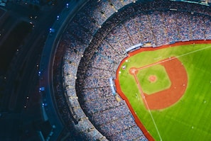 aerial photography of baseball stadium