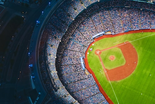 aerial photography of baseball stadium
