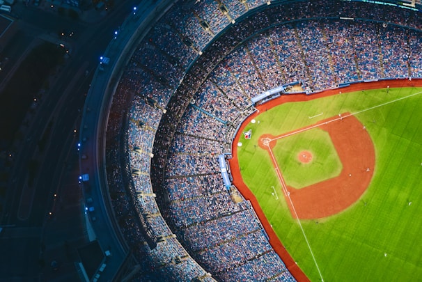 aerial photography of baseball stadium