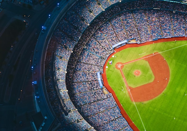 aerial photography of baseball stadium