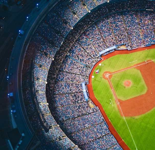 aerial photography of baseball stadium