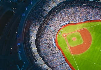 aerial photography of baseball stadium