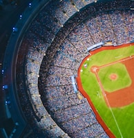 aerial photography of baseball stadium