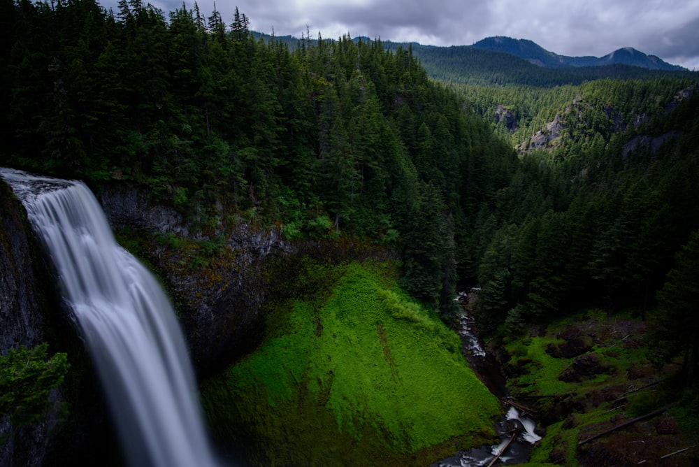 reel view of waterfalls