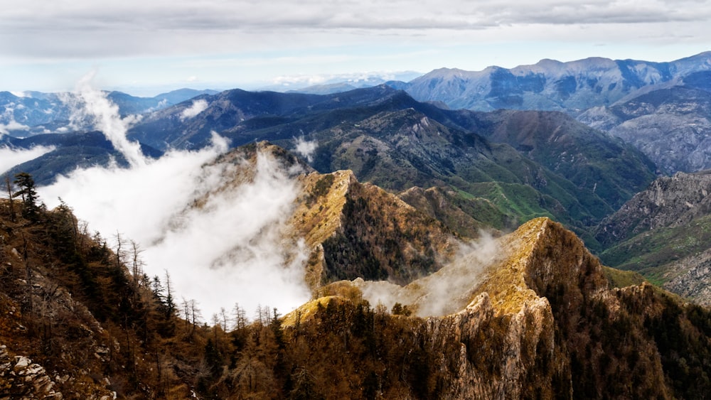 aerial photography of mountain