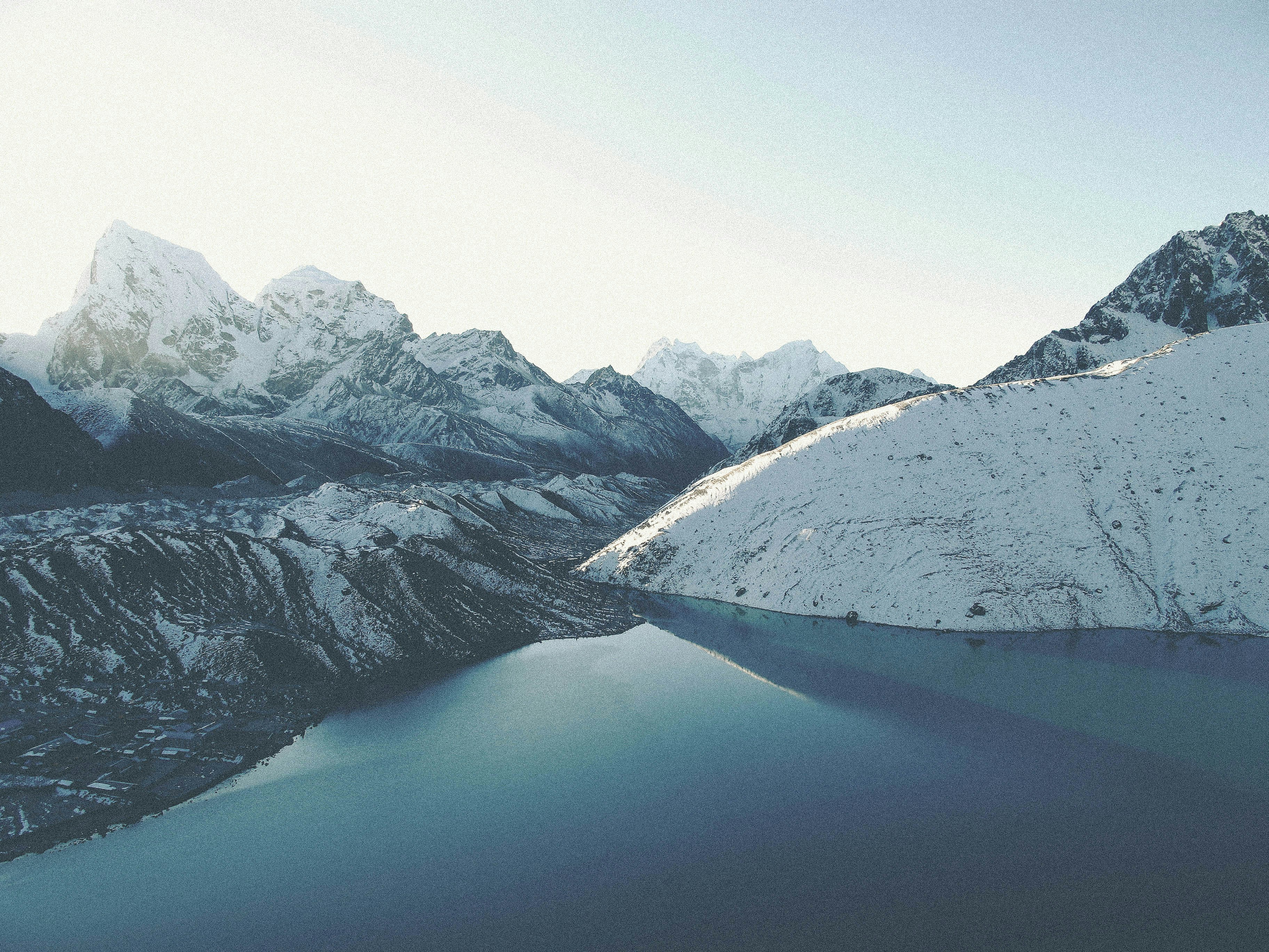 ice covered mountain photography