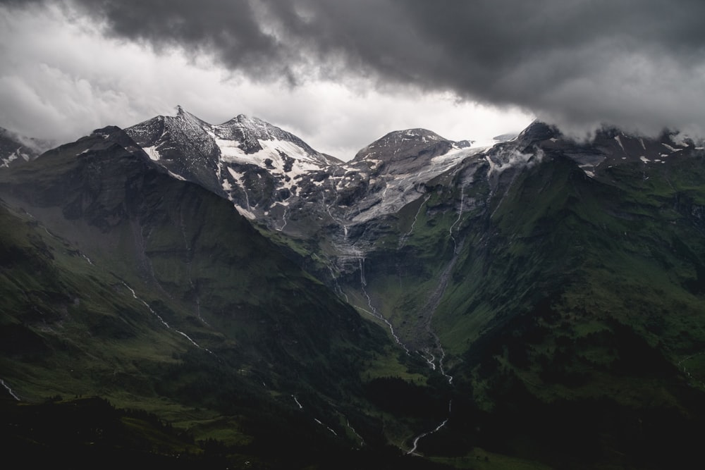 A snow-topped mountain massif near the Grossglockner High Alpine Road