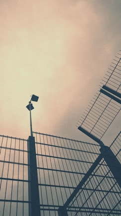 A panoramic view of a secure facility featuring robust metal architecture and cutting-edge technology.