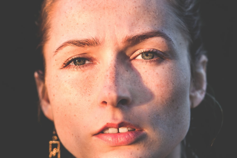 sun rays of woman's face