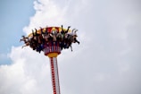 people riding on amusement park