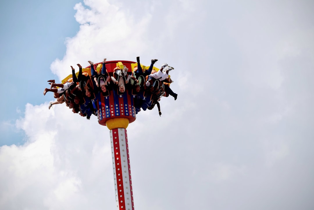 people riding on amusement park,