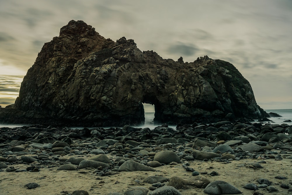 black rock formation