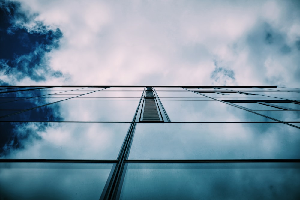 worm's eye view photo of glass building