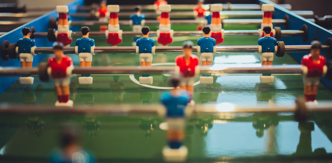 red versus blue team foosball table, Rosebank foosball table
