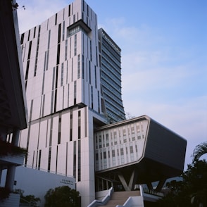 people walking on stairways near buildings