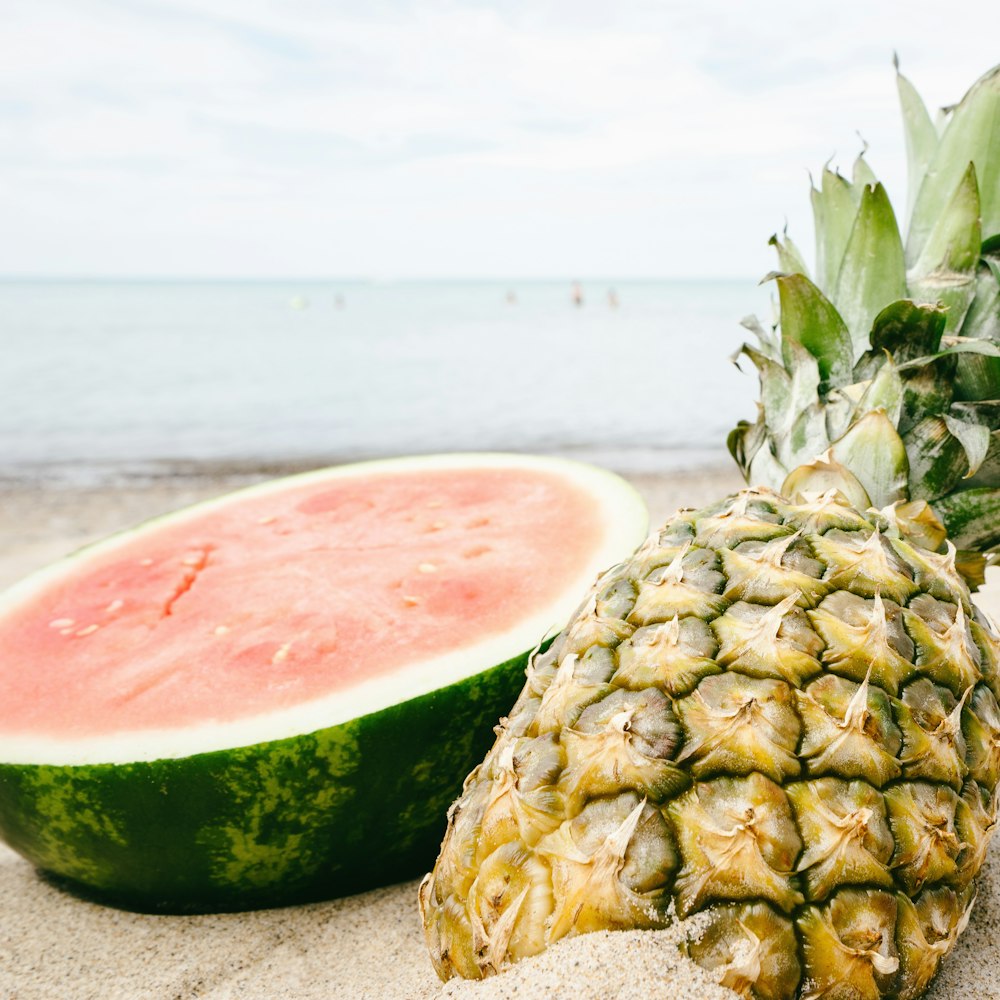 watermelon and pineapple fruits