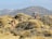 A group of children are playing among dry, bushy vegetation in a sandy and desert-like environment. In the background, arid hills or mountains rise under a hazy sky. The children appear to be exploring or play-acting with sticks, suggesting imaginative play.