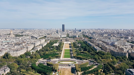 aerial view of city buildings in Champ de Mars France