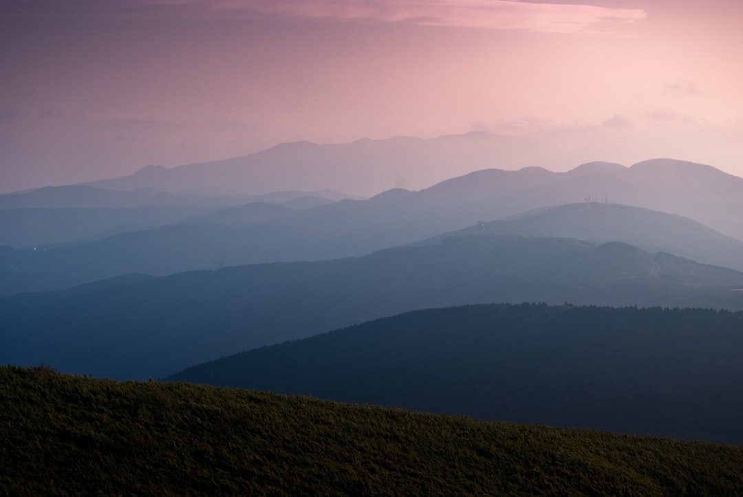 mountains at golden hour, Izu Peninsula mountain sunset