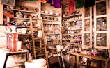 Spacious storage room filled with household items packed in labeled boxes.