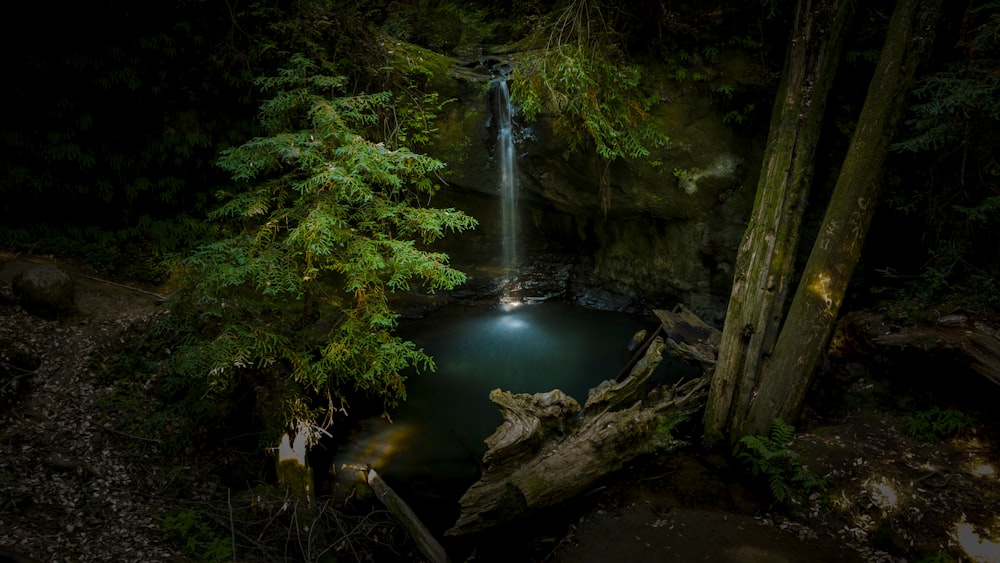 high angle view of water stream